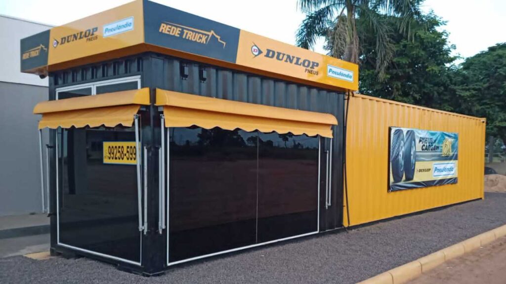 dunlop oferece loja container nas estradas do Brasil