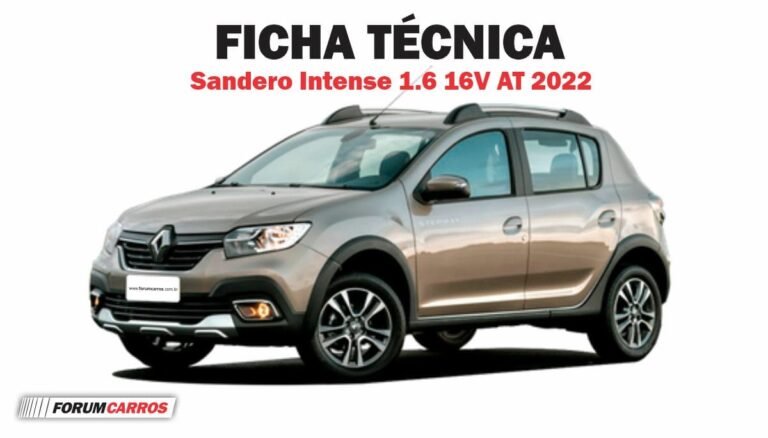 Ficha Técnica do Renault Sandero Intense 2022, modelo 1.6 16V AT