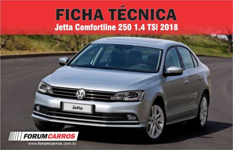 Ficha Técnica Jetta Comfortline 250 TSi 1.4 Turbo 2018