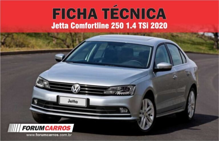 Ficha Técnica Jetta Comfortline 250 Turbo 1.4 TSi 2020