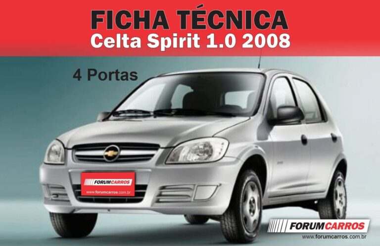 Ficha Técnica do Chevrolet Celta Spirit 1.0 2008 4 portas