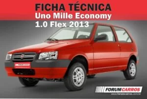 Ficha Técnica do Fiat Uno Mille Economy 1.0 flex 2013