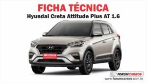 Ficha Técnica do Hyundai Creta Attitude Plus At 1.6 Automático