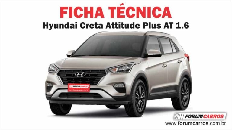 Ficha Técnica do Hyundai Creta Attitude Plus At 1.6 Automático