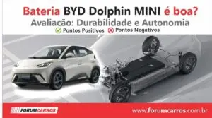 O BYD Dolphin Mini possui boa bateria. A autonomia atende perfeitamente o uso diário, a durabilidade é excelente e a confiabilidade da bateria LFP é um grande diferencial.