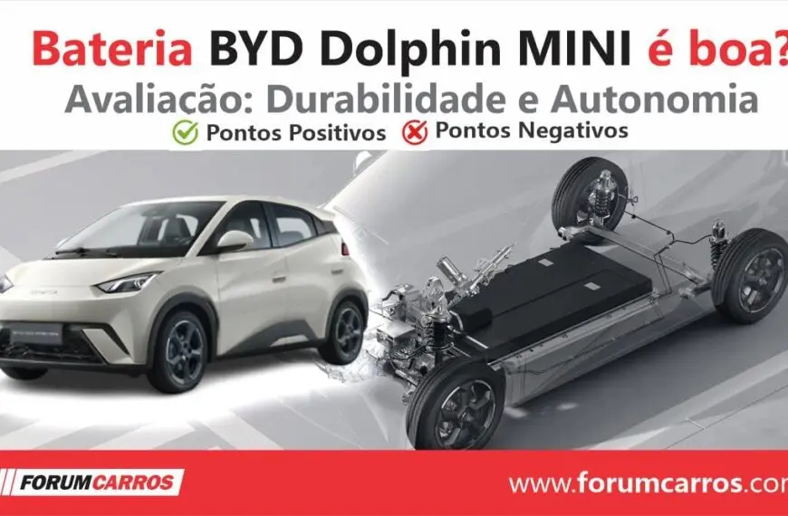 O BYD Dolphin Mini possui boa bateria. A autonomia atende perfeitamente o uso diário, a durabilidade é excelente e a confiabilidade da bateria LFP é um grande diferencial.