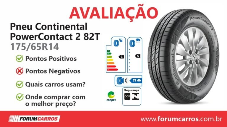 Pneu Continental 175 65 14 Power Contact 2 82T é bom, durável e confiável, atendendo muito bem às necessidades do dia a dia.