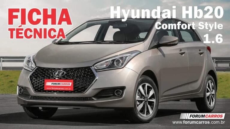 Ficha Tecnica do Hyundai Hb20 Comfort Style 1.6 2016 a 2019