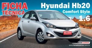 Ficha Tecnica do Hyundai Hb20 Comfort Style 1.6