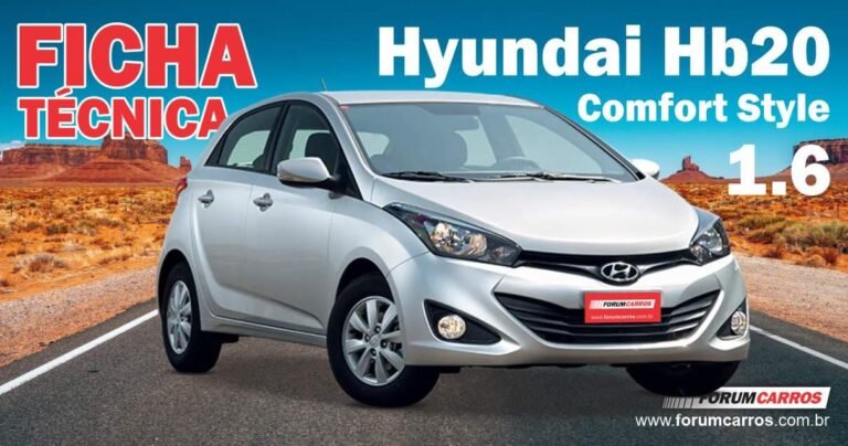 Ficha Tecnica do Hyundai Hb20 Comfort Style 1.6