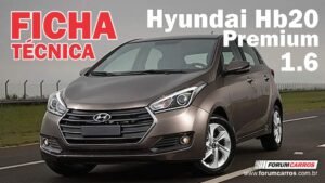 Ficha Tecnica do Hyundai Hb20 Premium 1.6 16v 2017 em diante