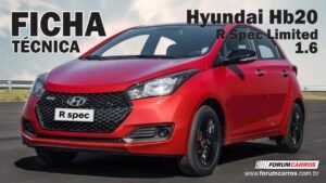 Ficha Tecnica do Hyundai Hb20 R Spec Limited 1.6 16v